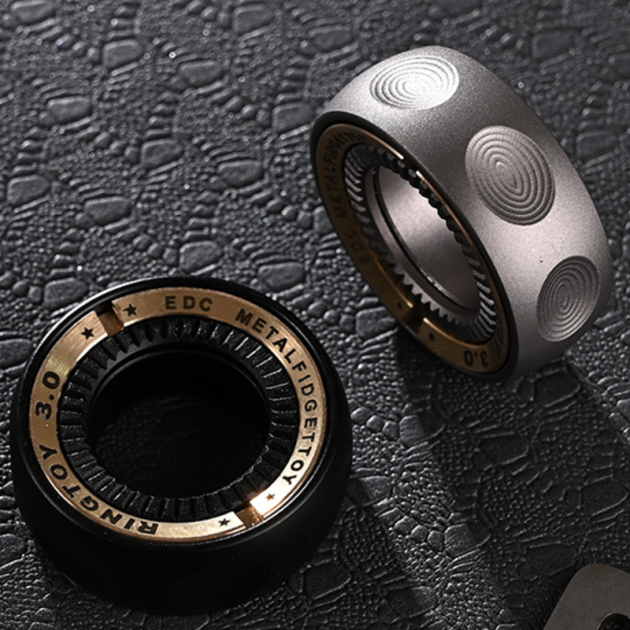EDC Mechanic Paragraph Spinners Ring | Metal Rings Toggle Slider Toy | Quiet Desk Fidgets | Impluse Toy