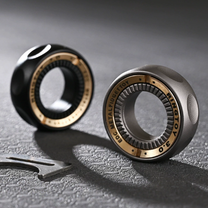EDC Mechanic Paragraph Spinners Ring | Metal Rings Toggle Slider Toy | Quiet Desk Fidgets | Impluse Toy - Image 2