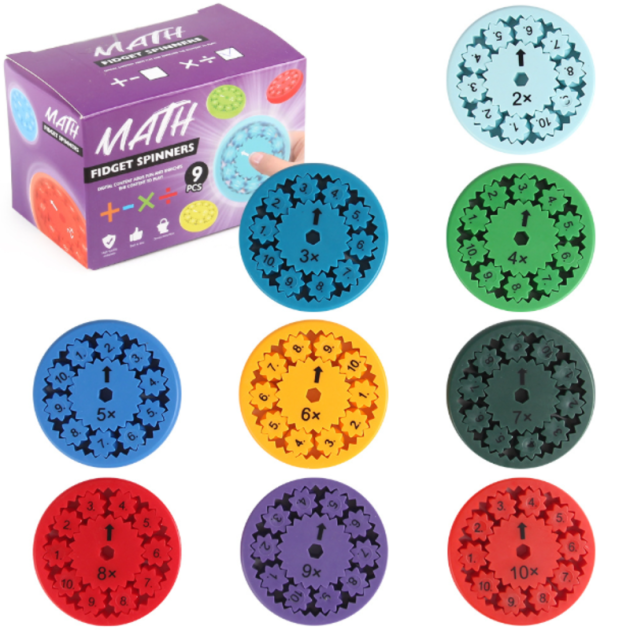 Math Facts Fidget Finger Spinners | Fidget Sensory Toys | Quiet Desk Fidgets | Impluse Toy