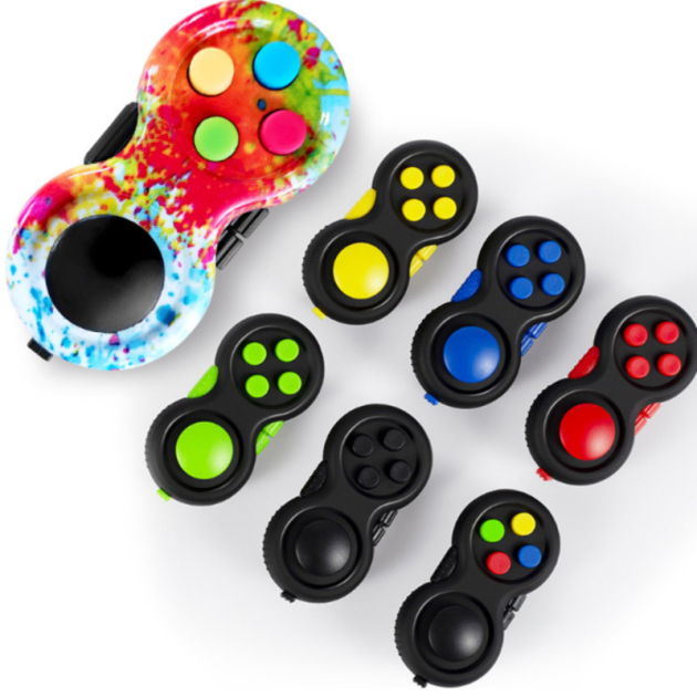 EDC Fidget Pad Stress Relief Cube | Finger Clicker Controller Sensory Educational Toy | Quiet Desk Fidgets | Impluse Toy
